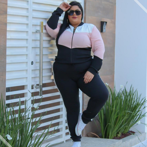 Conjunto Inverno Feminino C Zíper Frio Plus Size Grande G1g2