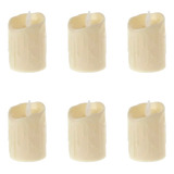 Pack X 6 Velas Led Derretidas Luz Calida Decoración Parpadeo