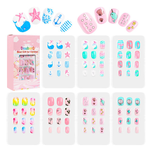 Set De Uñas Nail Tip Diy Para Prensar Falsos Niños