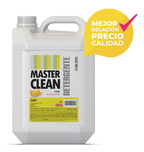 Detergente Concentrado Limón - Master Clean X 5lts