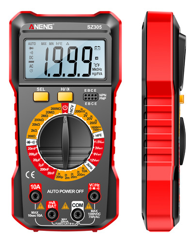 Multímetros Meter Fast 1999 Testers Hfe Capacitor Voltímetro