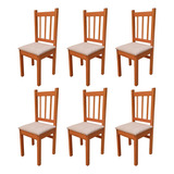 Conjunto 6 Cadeiras Estofada Zamarchi Amassado Canela Cacau