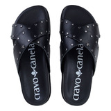 Chinelo Feminino Cravo E Canela Papete Preto - 1005cc