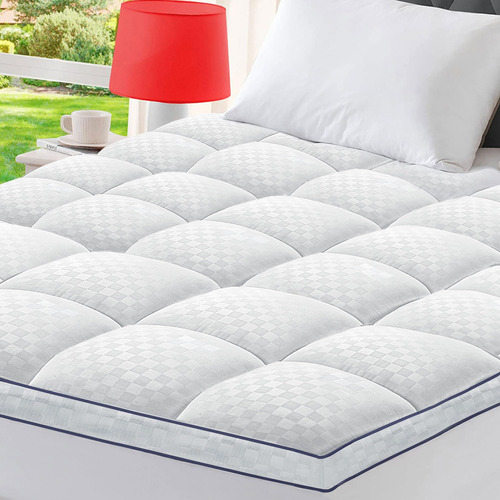 Bedluxury Cubrecolchon Tamano Queen, Extra Grueso, Refrescan