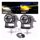 Par Faros De Lupa 60w Luz Spot Doble Color Para Auto Moto