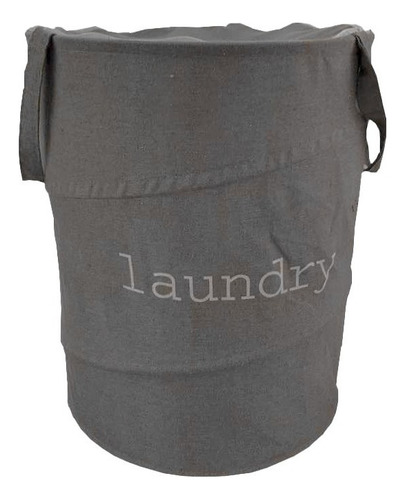 Canasto Cesto Con Asas Laundry Ropa Sucia Plegable Hogar Color Gris
