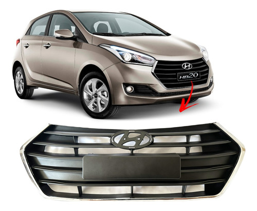 Grade Dianteira Hyundai Hb20 2016 2017 C/moldura Cromada