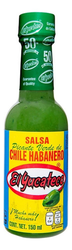 El Yucateco Salsa Picante Verde De Chile Habanero 150ml