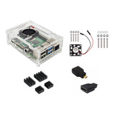 Case Para Raspberry Pi4+ Cooler+dissipadores+ Adapt Hdmi