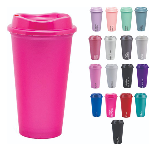 100 Vasos Reusables Cafeteros