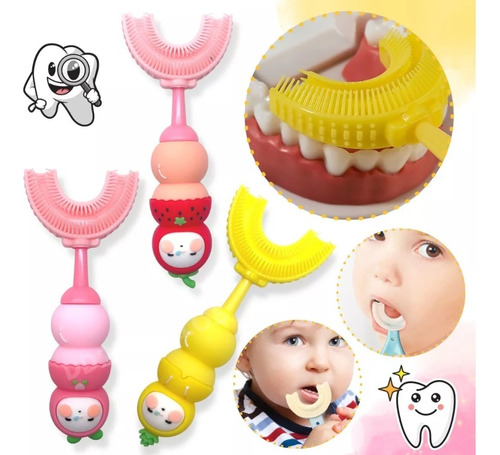 Cepillo De Diente Forma U Muñeco Kawaii Para Niños Bebe 360°