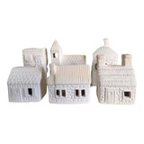 Casitas Navideñas Decorativas De Ceramica, 5 Piezas