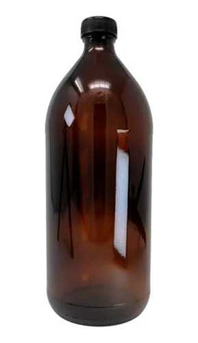 Botella De Vidrio Ámbar 1 Lt 1 Pz.