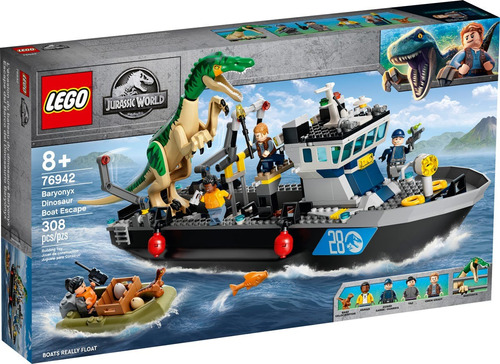 Jurassic World Fuga De Barco Do Dinossauro Baryonyx Lego Quantidade De Peças 308