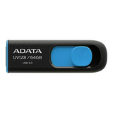 Pendrive Adata Uv128 64gb Usb 3.0 Retractable Capless Blue A