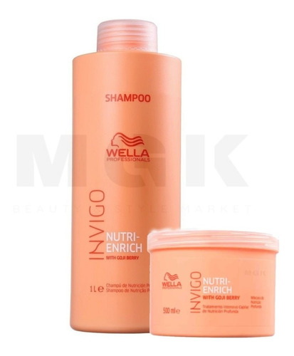 Wella Enrich Shampoo 1000 Ml Y Mascara 500 Ml