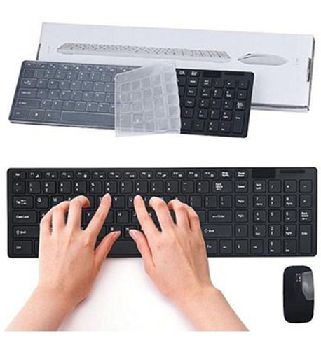 Teclado Y Mouse Inalambrico Con Protector  