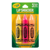 Lip Smacker Crayola · Bálsamo Labial 3pzas. Platano, Naranja