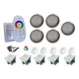 Kit Iluminação P/ Piscina  5 Leds 9w + Módulo Rgb + Caixas