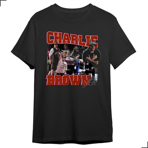 Camisa Básica Charlie Skateboard Brown Jr Rock Cantor Rap