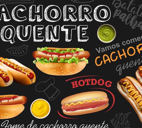 Adesivo Decorativo Cachorro Quente Lanchonete Lanche Hot Dog