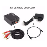 Kit Conversor Óptico Coaxial Digital + Cabo Óptico +cabo Rca