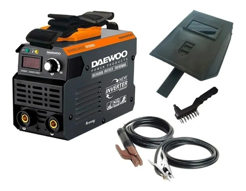 Soldadora Inverter 160amp Daewoo Indust Display Digital +kit Color Negro Y Naranja Frecuencia 50 Hz