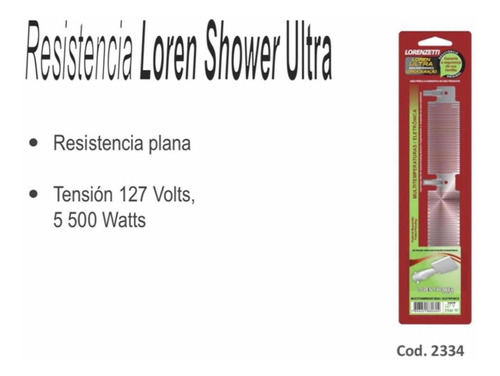 Resistencia Para Regadera Loren Shower Ultra 5500w 127v
