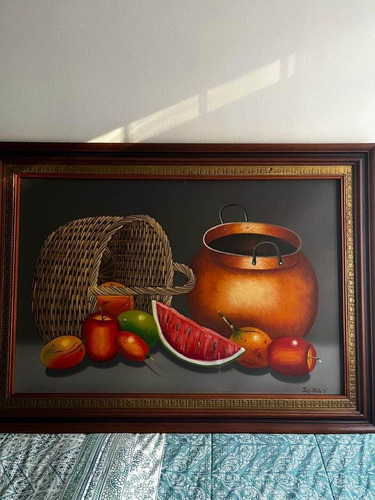 Cuadro Pintura  Bodegon  Oleo Sobre Lienzo 