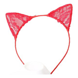 Diadema Orejas De Gato Neko Kawaii Ideales Para Cosplay Rojo