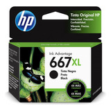 Cartucho De Tinta De Alto Rendimiento Hp Original 667xl Negr