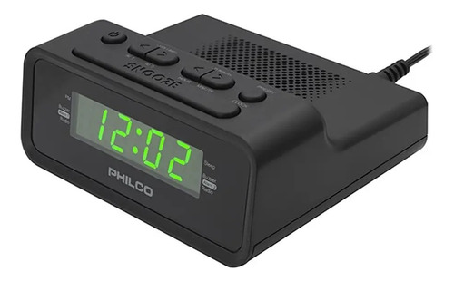 Rádio Relógio Philco 1006 Fm Bivolt Despertador Alarme C/ Nf