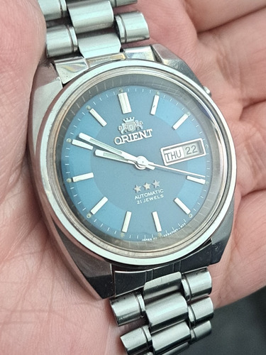 Orient 3 Stars 21 Jewels Automatic Turquesa Vintage Antigo