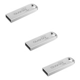 Paquete 3 Memoria Usb 32gb Quaroni Metalica Usb2.0 Qum-02 Kt