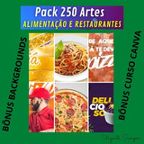 Pack 250 Arte Comida E Restaurante Fotos 100% Editáveis 