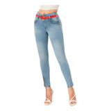 Jeans Colombiano Control Abdomen 1452 Celeste Bartolomeo