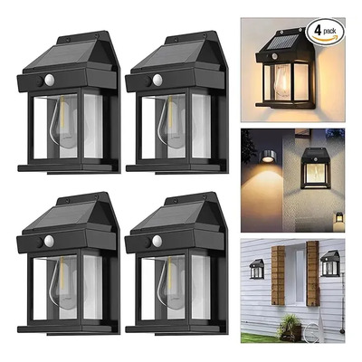 Keyifa 4 Lámpara Solar Pared Impermeable Exteriores Sensor 3 Modos,lámpara Solar Pared Para Exterior Luz Solar Sensor Movimiento Luz Exterior Impermeable Inalámbrica Para Jardín Patio Valla Exterior | MercadoLibre