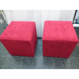 Puff Cubo Tapizado Chenille  Tamaño 40x40x40