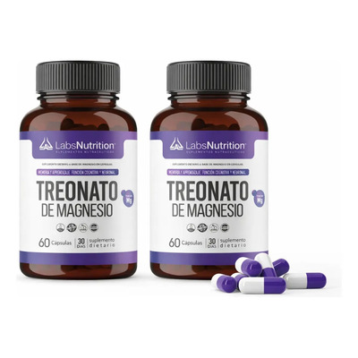 Treonato De Magnesio 500mg X2 - Labs Nutrition, 120 Capsulas Sin Sabor | Envío gratis
