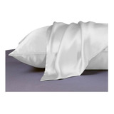 Funda Almohada De Satén Calidad Superior King 95x50 Blanco