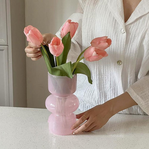 Jarrón Decorativo, Florero De Cristal, Botella De Flores, Te