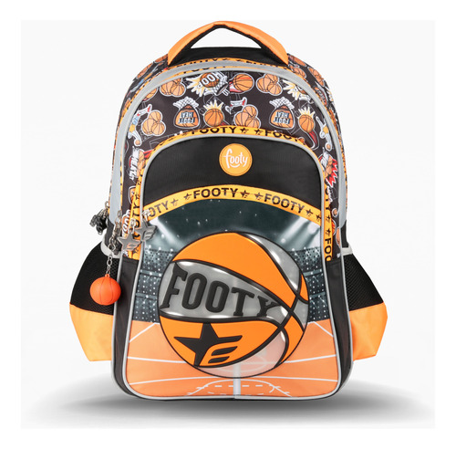 Mochila Footy Pelota Y Aro Basquet 3d Luz Led 18¨ Nene