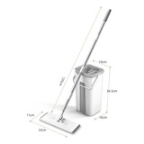 Rodo Flat Mop E Balde Lava E Seca Profissional Com 2 Refil