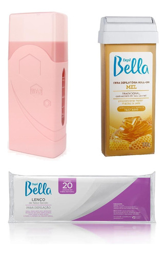 Aquecedor Cera Roll On Depilol 1 Cera Depil Bella 20 Folhas