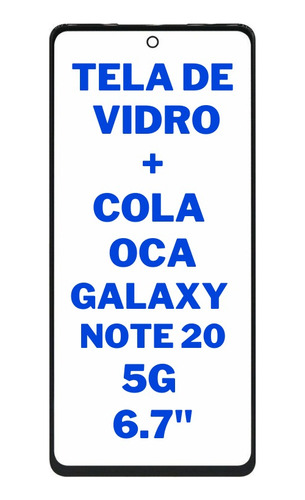 Tela Vidro Frontal S/ Touch Display Galaxy Note 20 5g N980f