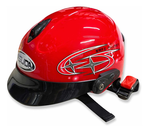 Casco Infantil De Estrellas Rojo Alta Calidad