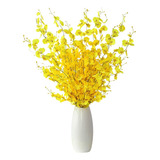 Kit 10 Galhos Orquidea Chuva De Ouro Artificial Arranjo Flor