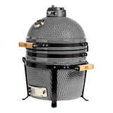 Kamado Asador Ahumador Bbq Grill Kadu K15 Con Funda Color Gris Oscuro