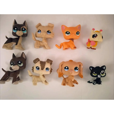 8 Unidades\u002Flote Lps Toys Pet Shop Short Hair Cat Dog Figures | Parcelamento sem juros
