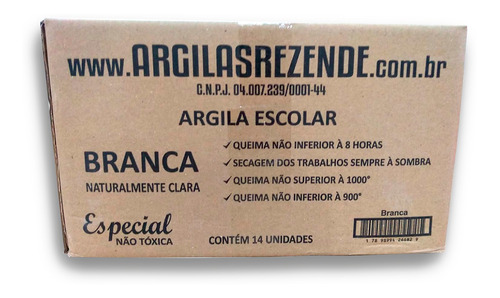 Argila Branca Para Modelagem Caixa Com 14 Unidades